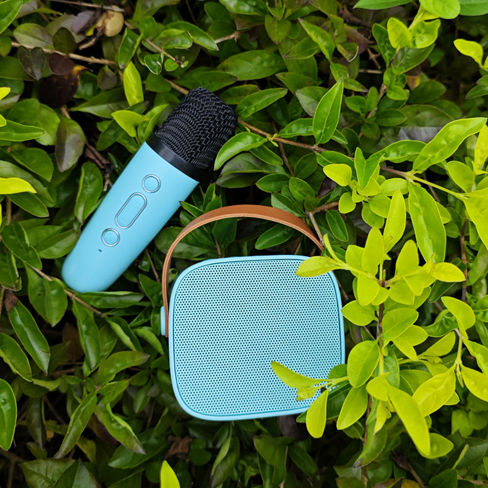 Prunus Mini Kids Karaoke Mic Mixer Machines Speaker with 2 Wireless Microphones with Mic and bluetooth Outdoor - Image 2