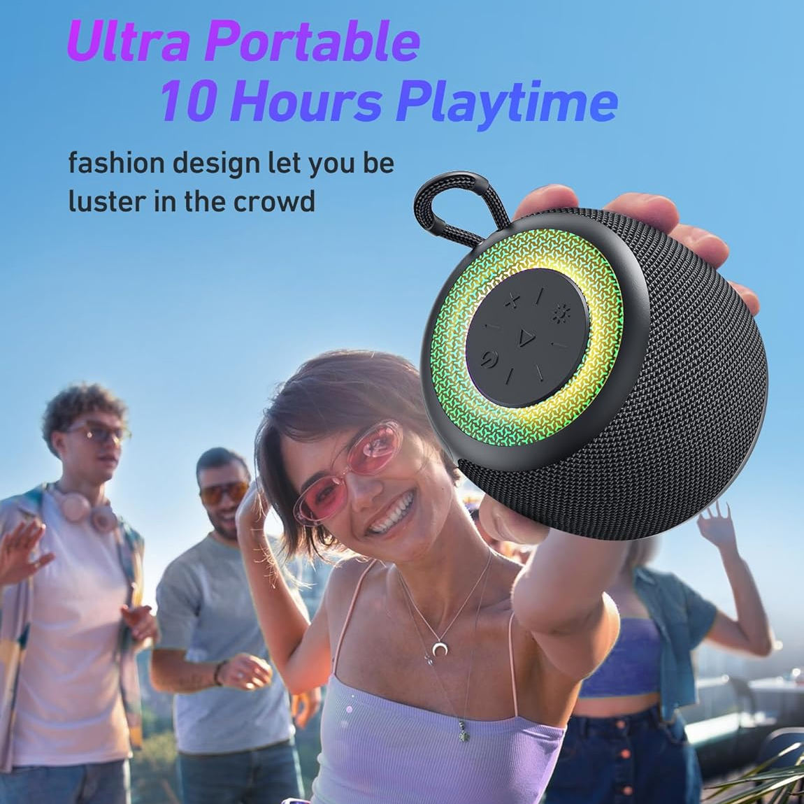S89 Wireless Boom Box Speaker with Flashlight Function and Bass Booster for Park Picnic or Travel - Image 2