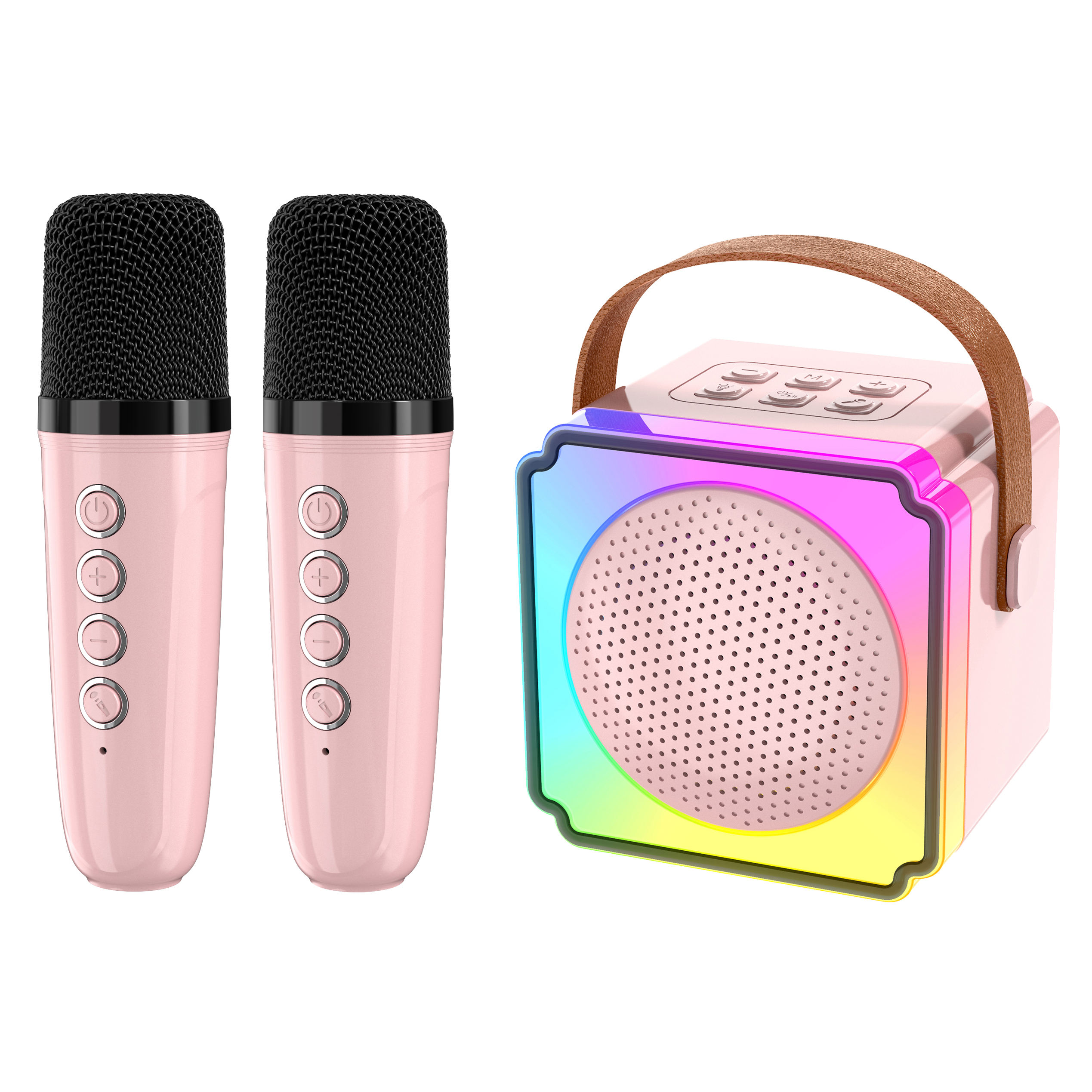 RGB LED Lighting Home Karaoke Set DSP Family KTV Stereo Speaker Microphone Mini for Bluetooth for Singing Machine Passive - Image 4