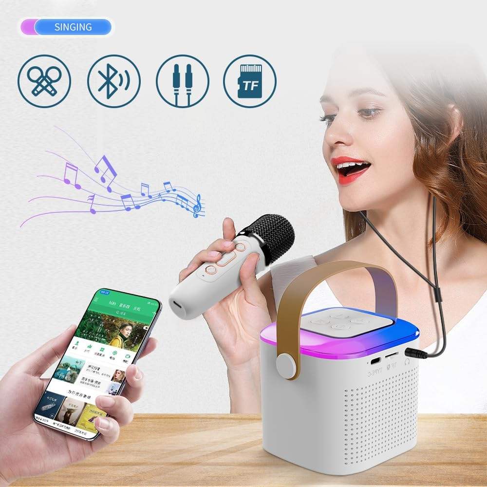 Wholesale for Bluetooth Speaker for Home Karaoke Mini KTV Booth with Wireless Microphone for Bedroom Performance - Image 3