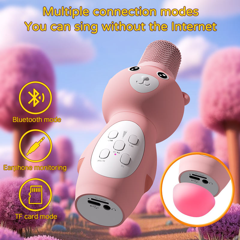 Hot Selling Children's for Bluetooth Karaoke Singing Machine Toy Early Education Microphone for Babies Omni-Directional Pattern - Image 5