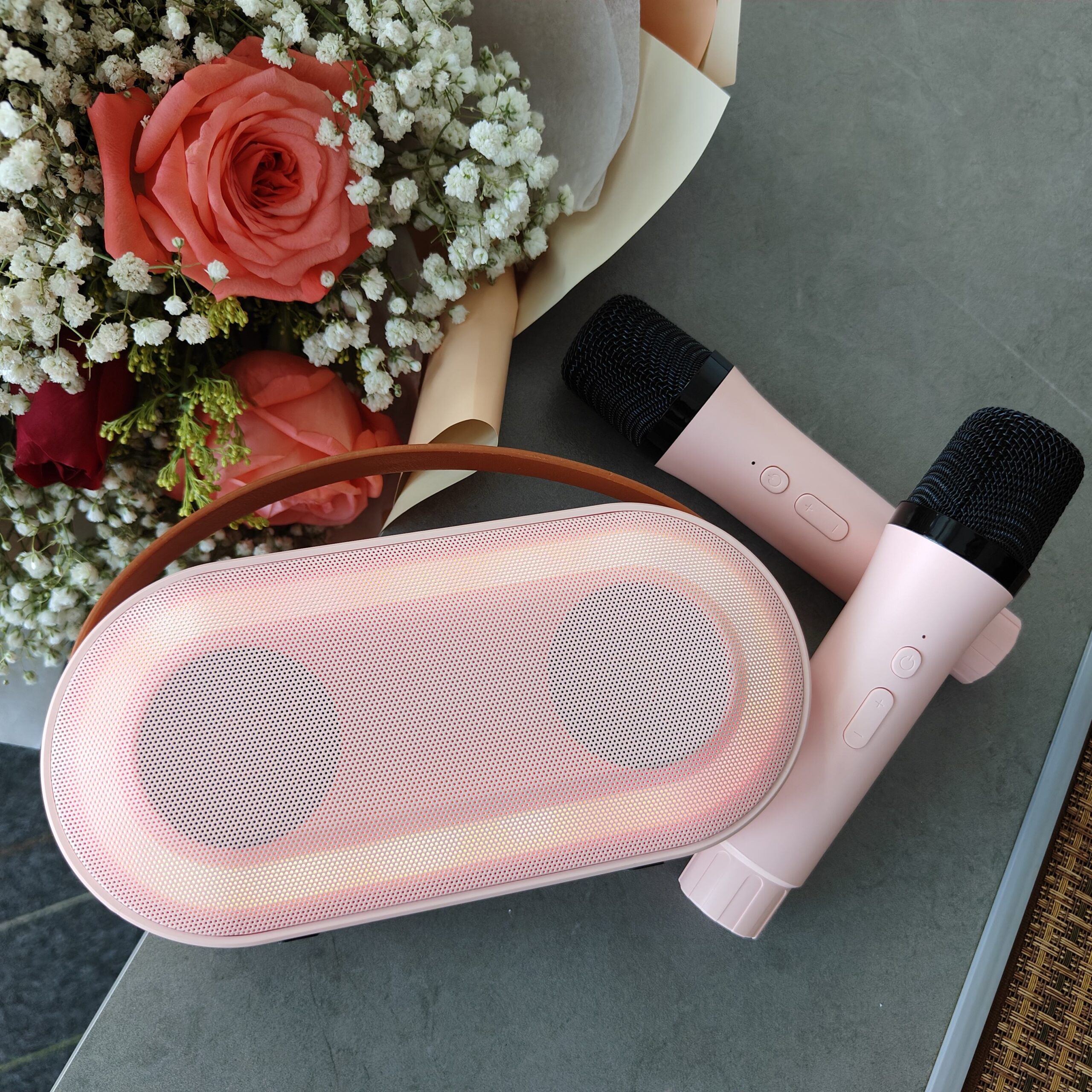 P6 Portable Wireless RGB LED Lights Party Christian Music Songs with Home Singing Karaoke Machine Mics Mini System Speaker - Image 3