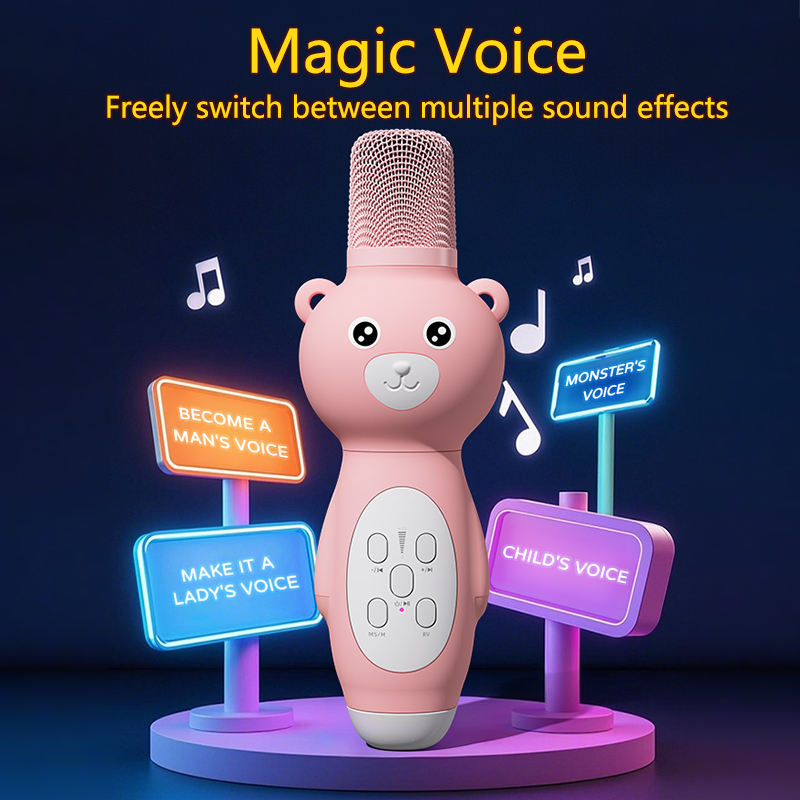 Hot Selling Children's for Bluetooth Karaoke Singing Machine Toy Early Education Microphone for Babies Omni-Directional Pattern - Image 4