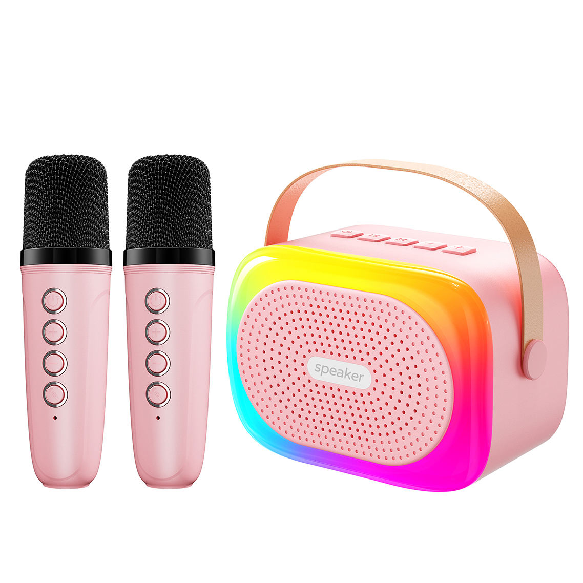 RGB LED Lighting Home Karaoke Set DSP Family KTV Stereo Speaker Microphone Mini for Bluetooth for Singing Machine Passive - Image 2