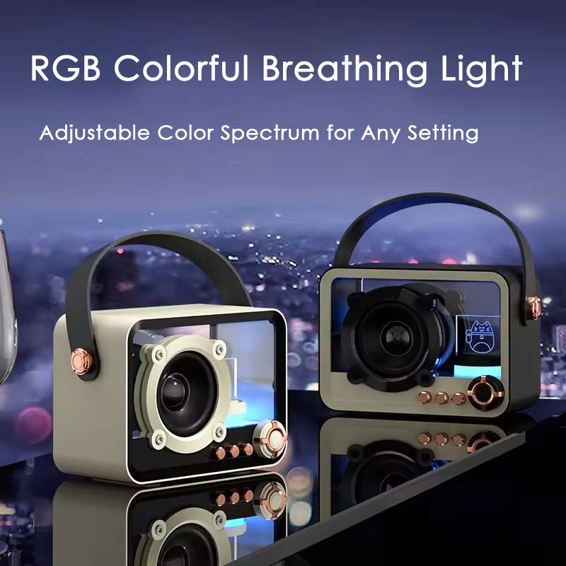 Professional Vintage Radio Karaoke Machine with RGB LED Lighting Home Electronics Amplifier Portable Wireless Speaker Accessory - Image 5