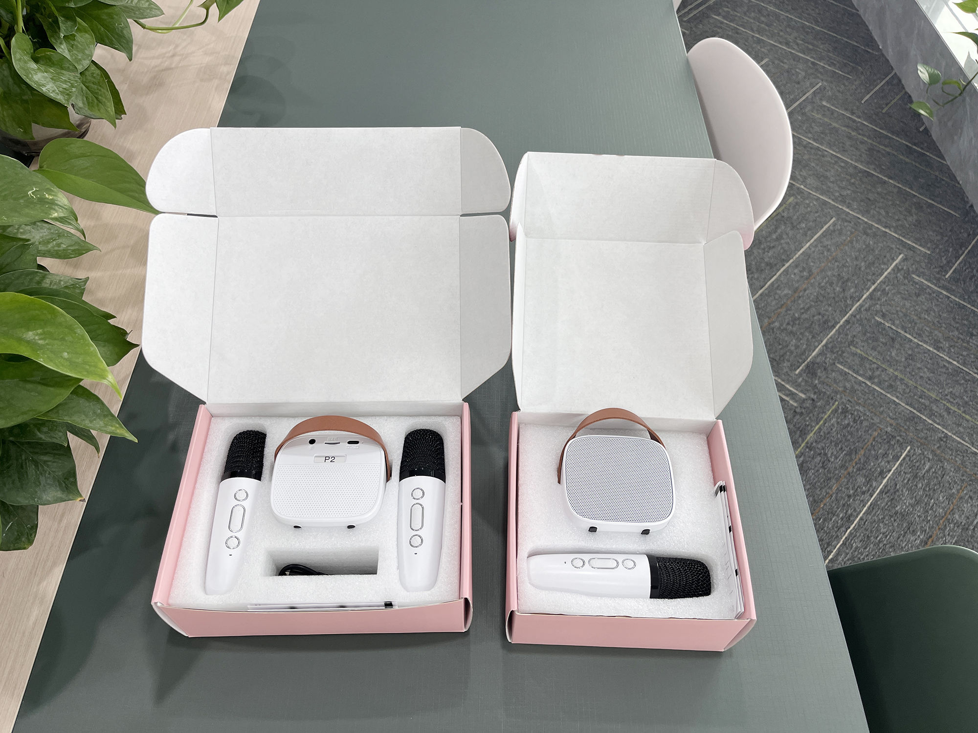 Portable Kids Sing RGB Changer 2 Microphone Small Mini Karaoke Machine Professional Home Amplifier Speaker - Image 4